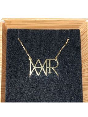 NEW ROBERTO Sterling Silver + 14K Electroplate Custom Name 20” Chain $50